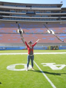 When you're watching the  Rose Bowl tomorrow, picture me standing on the field!