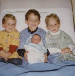 Adam, Jordan, Trevor and baby Emily
