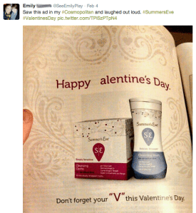 Summer's Eve's ad here is about the only thing that makes me thankful for VD.